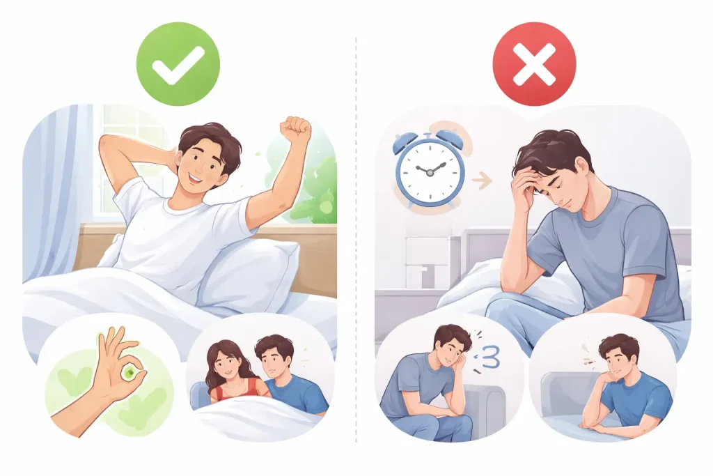 아침 발기 여부로 판단하는 30대 비아그라 복용 기준
